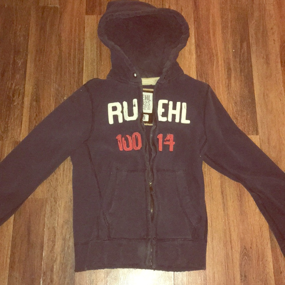 Ruehl No. 925 full zip hoodie distressed